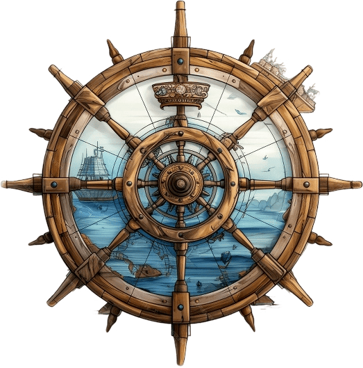 Rotating rudder symbolizing marine recruitment